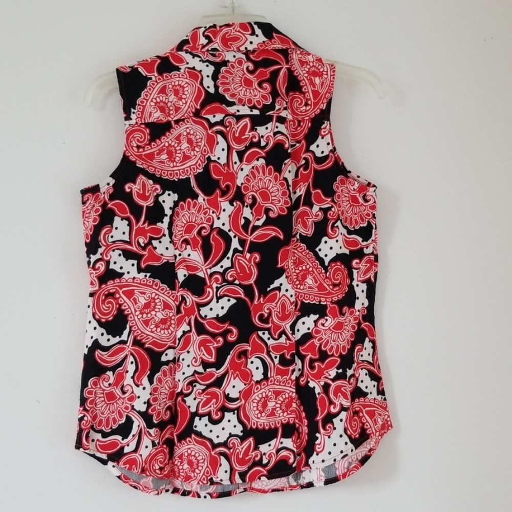 VTG. Van Heusen studio sleeve less button blouse - Picture 7 of 8
